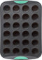 Trudeau Structure Silicone Muffin Pan, 24 Cup Mini, Grey/Mint...