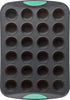 Trudeau Structure Silicone Muffin Pan, 24 Cup Mini, Grey/Mint...
