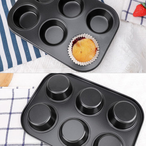 Beasea Muffin Pan 6 Cup, Set of 2 Non Stick Muffin Baking Pan, Carbon Steel Muffin Pan Bakeware Set Cupcake Baking Pan for Oven Baking...