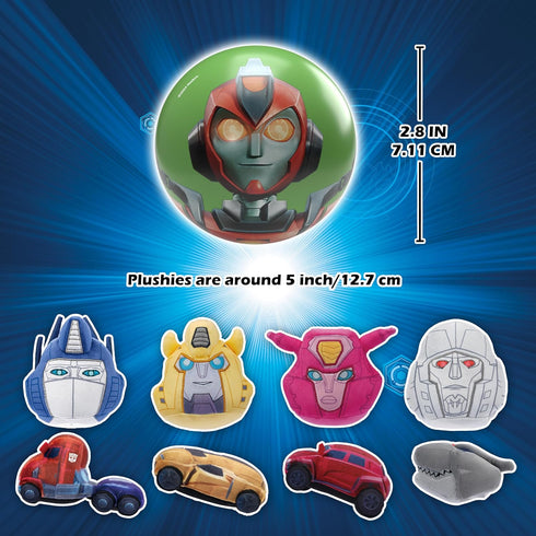 Transformers, 3-in-1 Surprise, 1 Pack, Blind Box Toys for Kids - Collectable Characters from TV Shows - Metal Ball, Plush, Stickers, White Ribbon ...