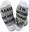 TSOTMO 2 Pairs Tennis Lover Gift Novelty Crew Socks Please Do Not Disturb I’m Watching Tennis Socks Novelty Sports Socks...