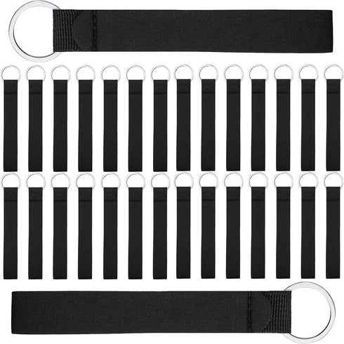 30 Pieces Black Wristband Keychain Wristband Lanyard Wristband Keychain for Summarize Small Pendants Such as Keys...