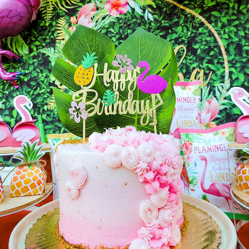 LaVenty Moana Cake Topper Moana Birthday Cake Decoration Flamingo Cake Toppers Flamingo Happy Birthday Cake Decoration...