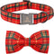 Lionheart glory Christmas Dog Bow Collar Plaid Bow Dog Collar Girl or Boy Dog Bow Tie Collar Pet Gift Adjustable Dog Collar for Small Dog...