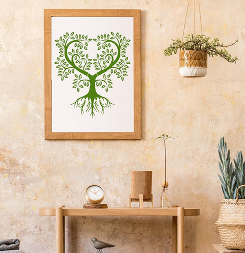 9 Pcs Tree Stencil Tree of Life Stencil for Painting Loving Heart Tree Stencils Reusable Plastic Drawing Template Stencils for Painting on Wood Wa...