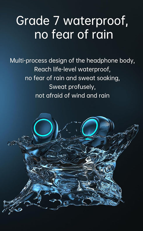 True Wireless Earbuds, 2024 Bluetooth Headphones 5.3 Earbuds, Waterproof Touch Control Ear Buds in-Ear Built-in Mic, with LED Power Display, IP7 W...