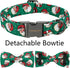 ARING PET Christmas Dog Collar-Green Santa Claus Dog Collar with Bow, Adjustable Cotton Christmas Pet Collars Puppy Collars with Metal Buckle...