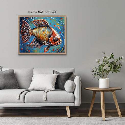 Posterizer 1 pcs- Abstract print of a fish in the sea-Art for Animal Lovers-Abstract & Modern Art- Gift for Men Women Entrepreneur Teens-Living Ro...