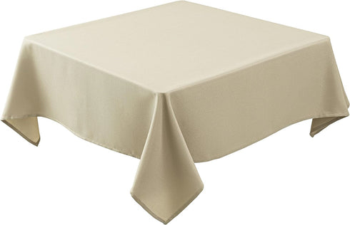 Biscaynebay Textured Fabric Square Tablecloths 54x54 Inches, Natural Water Resistant Spill Proof Table Cloth Washable Small Card Folding Table Cov...