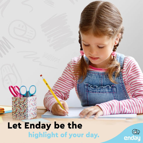 Enday Presharpened #2 Pencils 24 Count, Wood-Cased Yellow Sharpened Pencils with Latex-Free Eraser, Long-Lasting Durable No 2 Pencils for School, ...