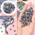 TOAOB 30pcs Dark Blue Large Hole European Beads Antique Silver Metal Rhinestone Rondelle Spacer Charms Beads Assortments for Bracelets Necklaces J...