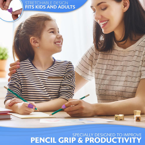 Stylo Pack of 3 Pencil Grips for Kids Handwriting Perfect Pencil Holders for Kids Home Schooling and Preschool Writing Tools for Kids Assorted Pen...