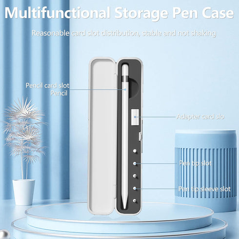 Storage Box with Lid and 5 Pack Pencil Tips for Apple Pencil 1st Generation and Apple Pencil 2nd Generation,Pen Protective Carrying Case for Apple...