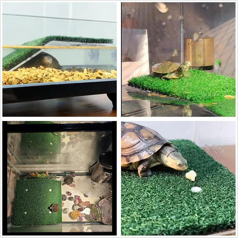 Lawn Turtle Basking Platform, Tortoise Ramp Reptile Ladder Resting Terrace Fish Tank Aquarium Turtle Dock Floating Décor for Small Reptile Frog Te...