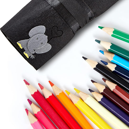 Chunky Kids Colored Pencils 15 Piece - Jumbo Chubby Easy Holding - Easy to Hold Draw Kids with Pencil Pouch, Mini Eraser, Pencil Sharpener Full 18...