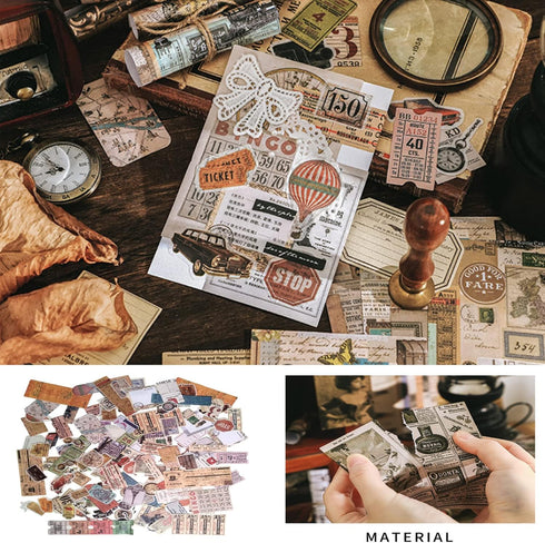 240pcs Vintage Scrapbook Stickers for Journaling - Industrial Age Stickers Aesthetic Art Junk Journal Planner Stickers Scrapbook Paper Scrapbookin...