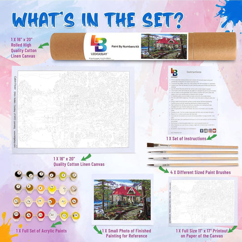 Ledgebay Paint by Numbers Kit for Adults: Beginner to Advanced Number Painting Kit - Fun DIY Arts & Crafts | Color by Numbers for Adults - Kits In...