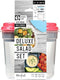 Fit & Fresh Pink Salad Container For Lunch, 4 Cup Adult Salad Lunch Box With Compartments & Ice Pack...