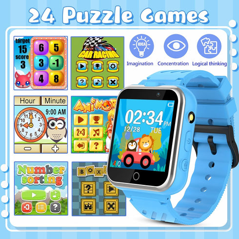Kids Smart Watches,Gifts for Age 3-12 Boys Girls Dual Camera Touchscreen,Unicorn Digital Smart Watch for Kids with 24 Games, Pedometers?Music, Cal...