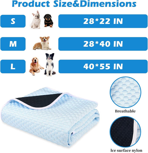 Dog Cooling Mat - Self Cooling Pad Breathable for Dogs Cats Washable Pet Cooling Mat for Indoor Outdoor Pets with Non-Slip&Foldable 22“X28”...