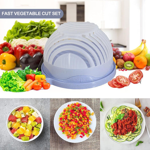 Snap Salad Cutter Bowl,Salad Chopper,Multi-Functional Fast Salad Cutter Bowl,Salad Cutter Bowl with Lid Fast Vegetable Cut Set,Salad Chopper Bowl ...