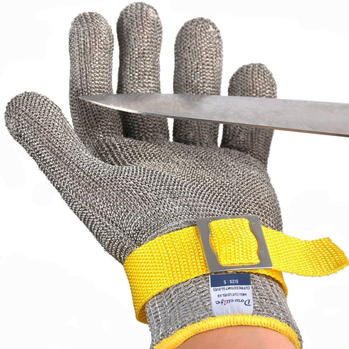 Dowellife Level 9 Cut Resistant Glove Food Grade, Stainless Steel Mesh Metal Glove Knife Cutting Glove for Butcher Meat Cutting Oyster Shucking Ki...
