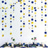 46 Ft Navy Blue and Gold Circle Dots Garland Royal Blue Hanging Paper Polka Dot Streamer for Birthday Wedding Bridal Baby Shower Graduations Nauti...