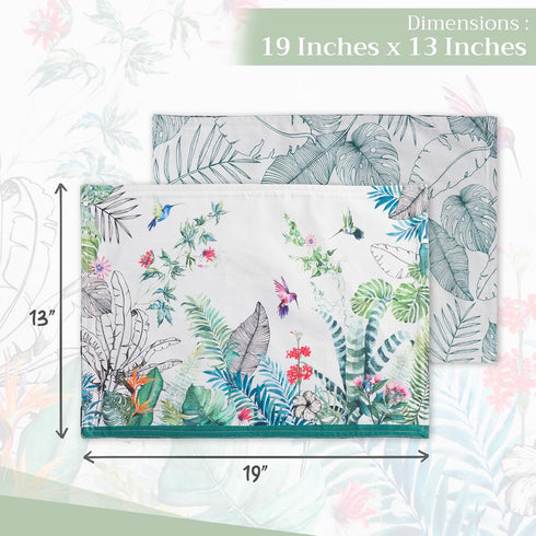 Maison d' Hermine Placemats Set of 4 100% Cotton Washable Cloth Place Mats, Reusable Table Mats for Kitchen Dining Decoration, Party, Wedding, Res...