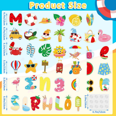 JUNEBRUSHS 71 Pieces Summer Paper Cutouts Bulletin Board Decoration Hawaiian Paper Cutouts Flamingo Beach Bulletin Board Decoration with 100 Adhes...
