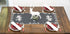 Embroidered Christmas Holiday Silver Reindeer & Christmas Scene on Dark Gray Rectangle Table Runner, Dresser Scarf (16Wx33L)...
