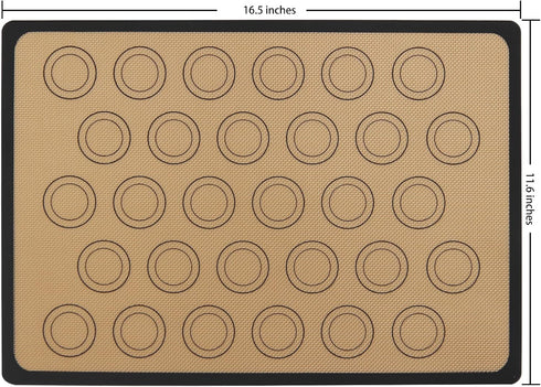 Silicone Baking Mat,Thick Reusable Nonstick Bakeware Mats for Cookies, Macarons, Bread and Pastry (16.5x11.6, Grey)...
