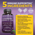 Viva Naturals Sambucus Elderberry with Zinc and Vitamin C for Adults, Vitamin D 5000 IU and Ginger - Immune Support Supplement, 60 Count - Black D...