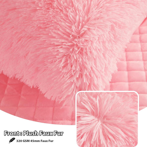 LIFEREVO 2 Pack Fluffy Faux Fur Pillow Shams,18 x 18 Inches Throw Pillow Covers,Luxury Decorative Furry Pillowcases Cushion Cover for Christmas,Zi...
