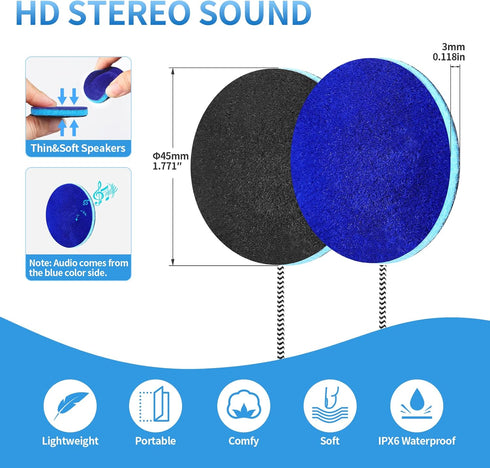 Sleep Ultra Thin Pillow Speakers Wired with Mic, Control Button for Sleep Headphones. Headband Headphone Replacement...