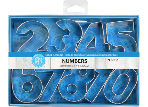 R&M 1-9 Number Cookie Cutters with Cut-Outs. 2.5” 9-Piece Gift Set...