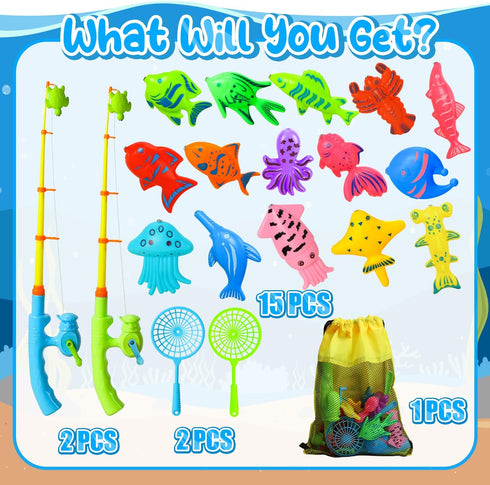 TOY Life Magnetic Fishing Game for Kids 3-5 with 2 Toddler Fishing Poles 3 Years Old Magnetic Fishing Toys for Toddlers Magnetic Baby Fishing Pole...