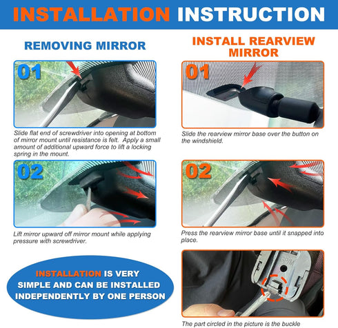 Interior Rear View Rearview Mirror Car Front Mirror Indoor Reflector Anti-glare Fit For Nissan Rogue Altima NV1500 NV2500 NV3500 Frontier Cefiro T...
