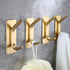Taozun Adhesive Hooks - Gold Towel Hooks Coat Hooks, Stainless Steel 4-Pack Wall Hooks for Hanging Robe Sponges in Bathroom and Bedroom...