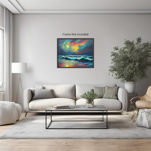 Posterizer 1 pcs- beach and the sea-abstract art 5-Landscape & Nature Art-Floral Botanical Art- Decor for Home & Office- unframed wall art...