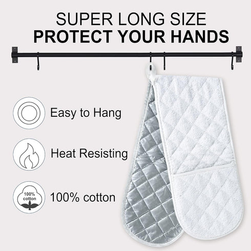 ARCLIBER 36"x7.5" Double Oven Mitt Heat Resistant Potholder Double Oven Glove for Handling Hot Pots Extra Long for Kitchen Cooking Baking...