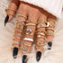 Vintage Gold Knuckle Rings Set for Women,Bohemian Stackable Joint Finger Ring Sets,Y2K Fashion Cute Retro Midi Rings Pack Trendy Dainty Jewelry Gi...