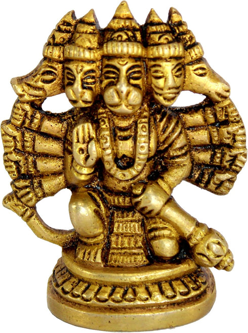 eSplanade Brass Panchmukhi Hanuman Anjaneya Pavan Putra Bajrangbali Idol Murti Moorti Statue (2.5 Inch)...