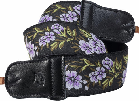 Padwa Lifestyle Purple Flower Camera Strap - 2" Double Layer Cowhide Head Camera Straps for Photographers?Adjustable Neck & Shoulder Vintage Jacqu...
