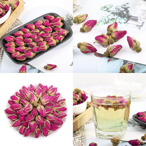 Rose Bud Tea Dried Red Rose,MQUPIN Rose Tea 100% Natural Pure Flower Edible Buds Tea Culinary Food Grade Red Rosebud for Drinking DIY Gift (250g/3...