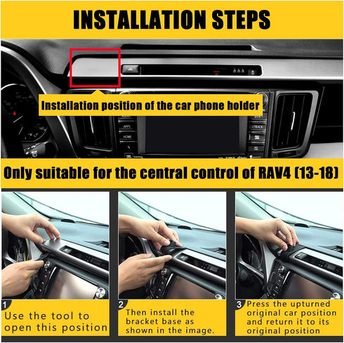 Car Phone Holder, Air Vent Hands Free Adjustable Phone Stand, Auto Cradles Dashboard Mount for Toyota RAV4 2013-2018, Custom Magnetic Navigation B...