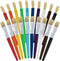 U.S. Art Supply 20-Piece Large Round and Flat Hog Bristle Tempera Paint Brush Set - Fun Party, School, Student, Class Craft Painting - Beginners S...