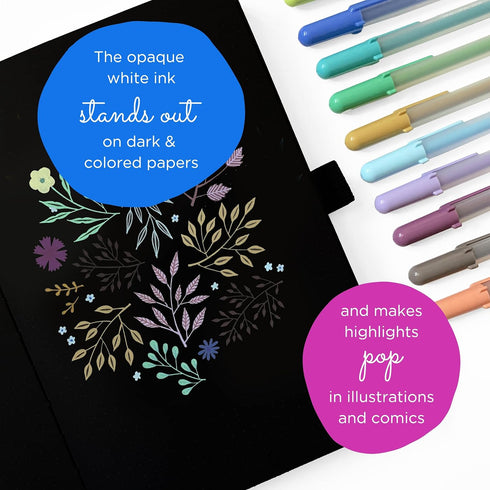 SAKURA Gelly Roll Moonlight 10 Gel Pens - Bold Ink Pen for Journaling, Art, or Drawing - Gray & Opaque Ink - Bold Line - 10 Pack...