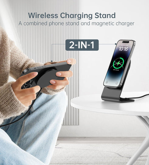 Magnetic Wireless Charger for iPhone 15/14/13/12 - Mag Charger+20W USB C Adapter, Fast Wireless Charging Stand/Pad with 5ft Cable for iPhone 15/14...