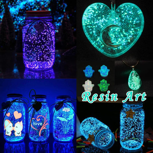 Glow in The Dark Glitter, SEISSO 12 Bottles Luminous Glitter with UV Flashlight Set, 10g/Bottle Chunky Glitter Powder for Resin Arts Crafts, Body ...