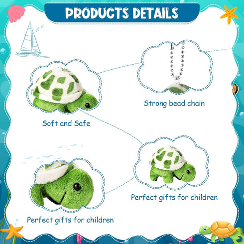 12 Pcs Mini Animal Plush Toys Dolphin Sea Turtle Stuffed Animals Bulk Small Ocean Animal Plush Keychain Decorations for Kids Favors Christmas Part...